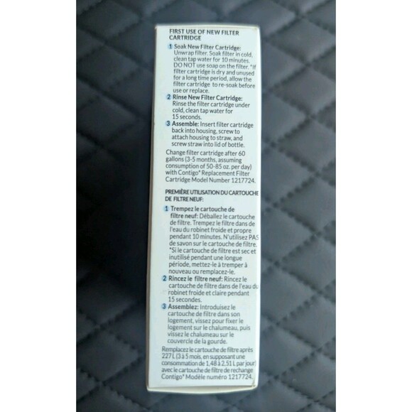 Contigo Filtration Wells Water Bottle Replacement Filter Set Of Two Cartridges - Picture 4 of 4